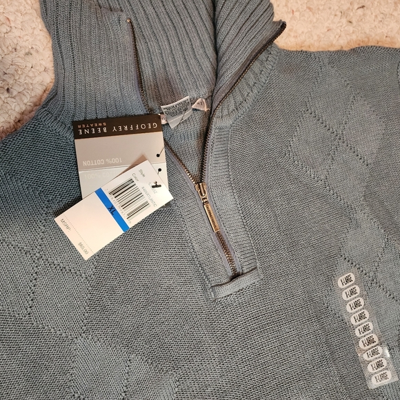 Geoffrey Beene Men's Gray Zip-Up Sweater - Picture 2 of 4